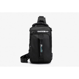 SUUTOOP Men Multifunction USB Shoulder Bag Crossbody Cross Body Sling Chest Bags Waterproof Travel Pack Messenger Pack For Male